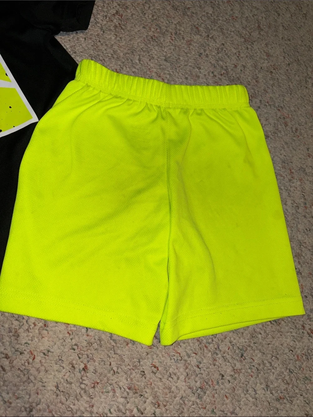 Nike Black Tee with Neon Yellow Graphic & Neon Yellow Shorts